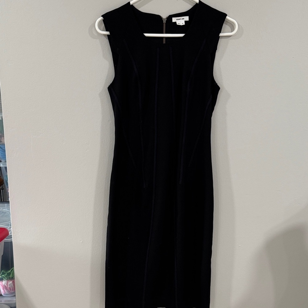 Helmut Lang Angora Elegant Black Sleeveless midi dress